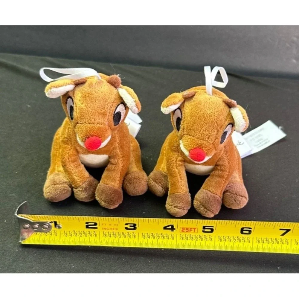 Hallmark Rudolph Red Nosed Reindeer Plush Christmas Ornament‎ Set of 2